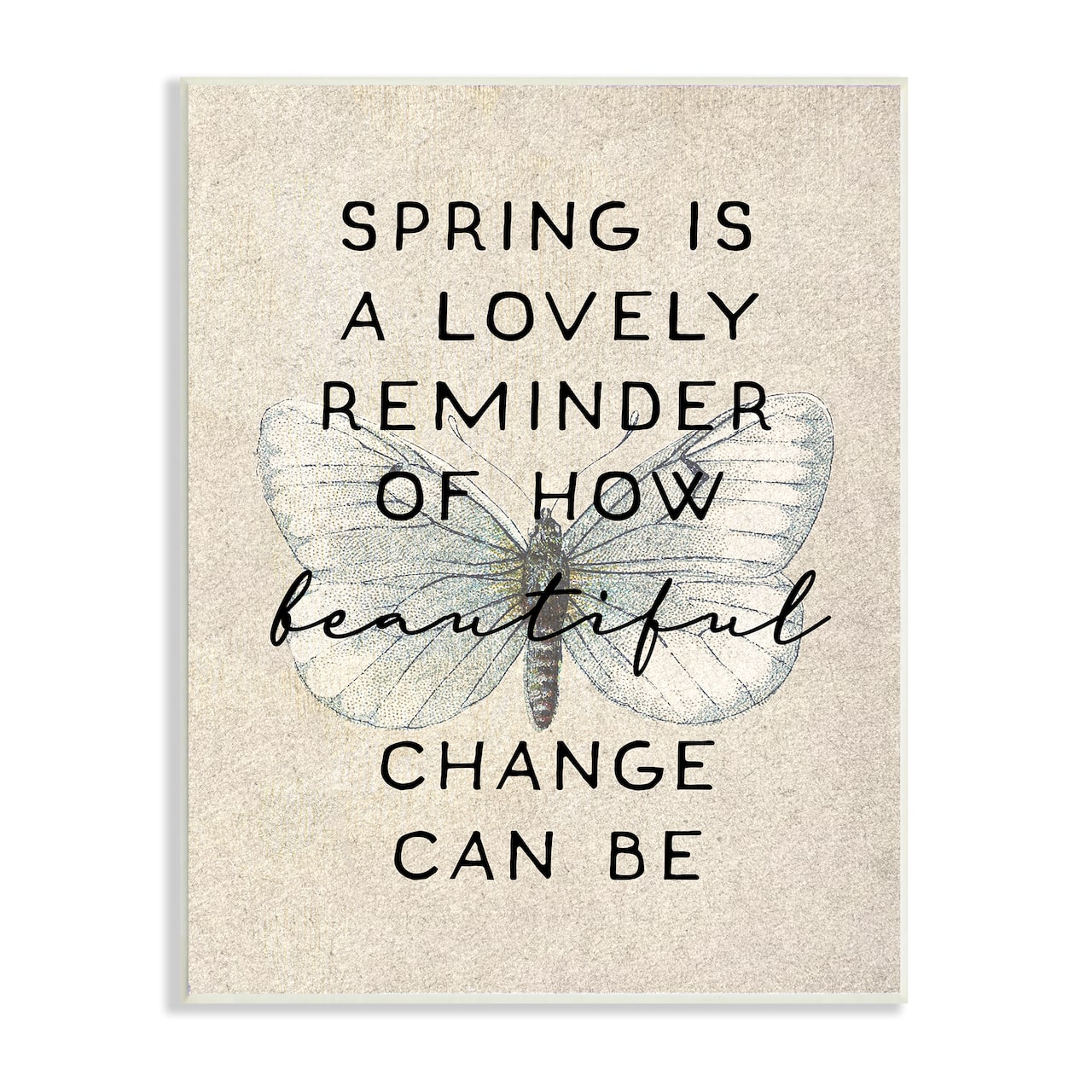 Stupell Industries How Beautiful Change Can Be Quote Spring Butterfly Wall Plaque